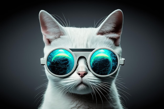 Gatto con occhiali VR