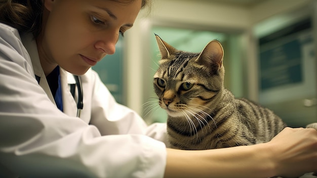 Gatto d'esame veterinario femminile