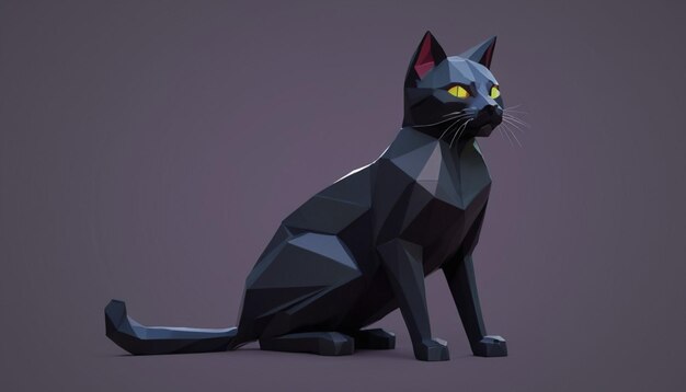 gatto digitale low poly