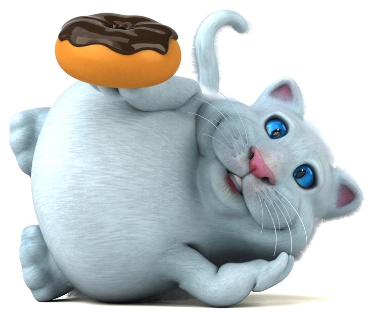 Foto gatto divertente - illustrazione 3d