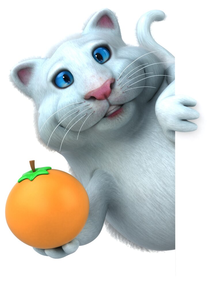 Foto gatto divertente - illustrazione 3d
