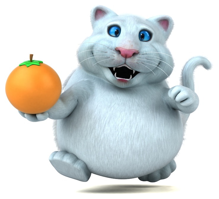 Foto gatto divertente - illustrazione 3d