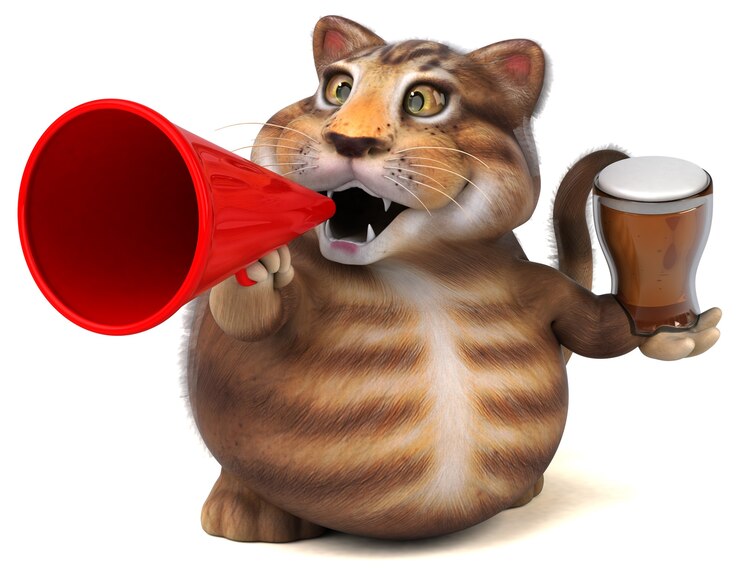 Foto gatto divertente - illustrazione 3d