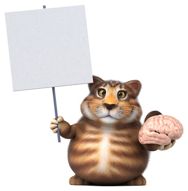 Gatto divertente - Illustrazione 3D