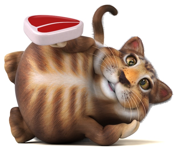 Gatto divertente - Illustrazione 3D