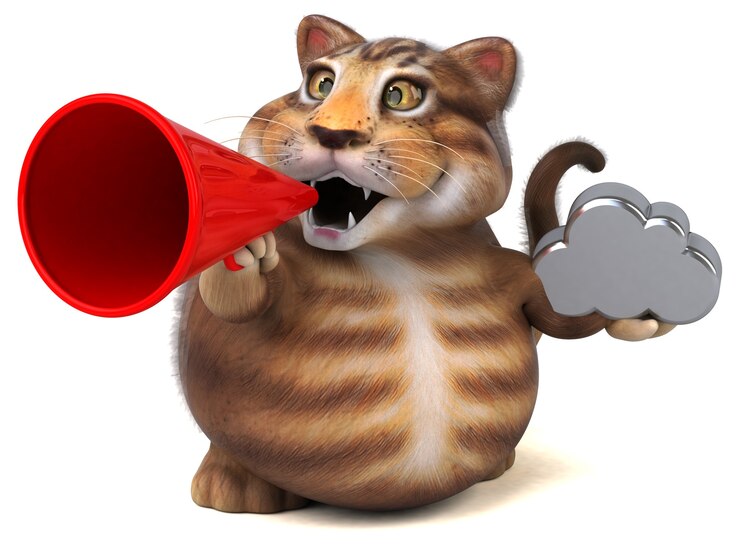 Foto gatto divertente - illustrazione 3d