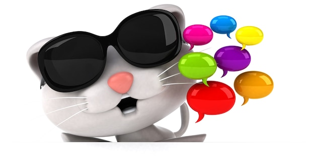 Gatto divertente - Illustrazione 3D