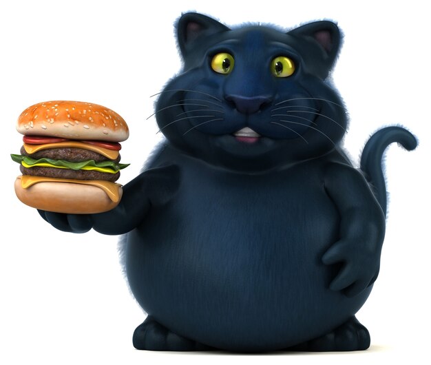 Gatto divertente - Illustrazione 3D