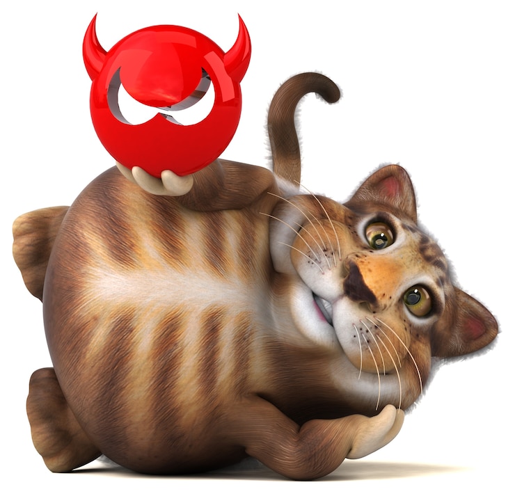 Foto gatto divertente - illustrazione 3d