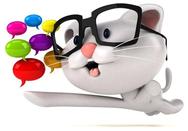 Gatto divertente - illustrazione 3D
