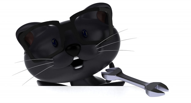 Gatto divertente - illustrazione 3D