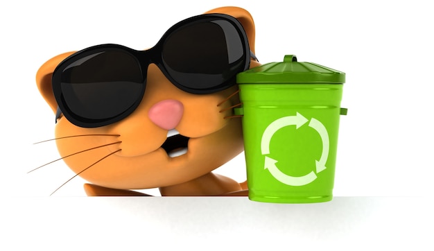 Gatto divertente - illustrazione 3D