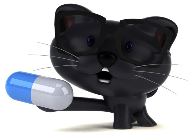 Gatto divertente - illustrazione 3D