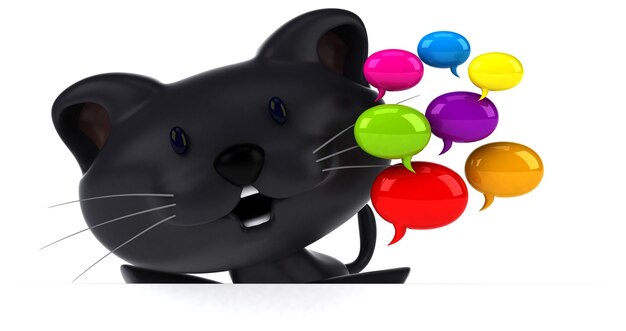 Gatto divertente - Illustrazione 3D
