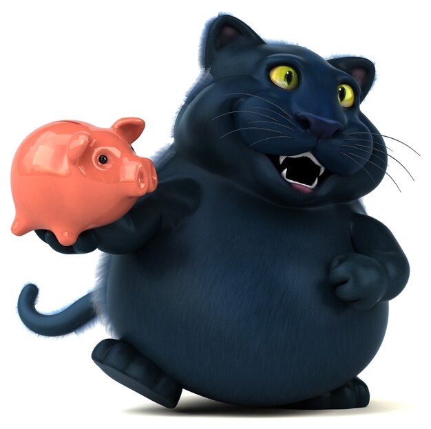 Gatto divertente - illustrazione 3D