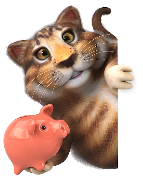 Gatto divertente - Illustrazione 3D