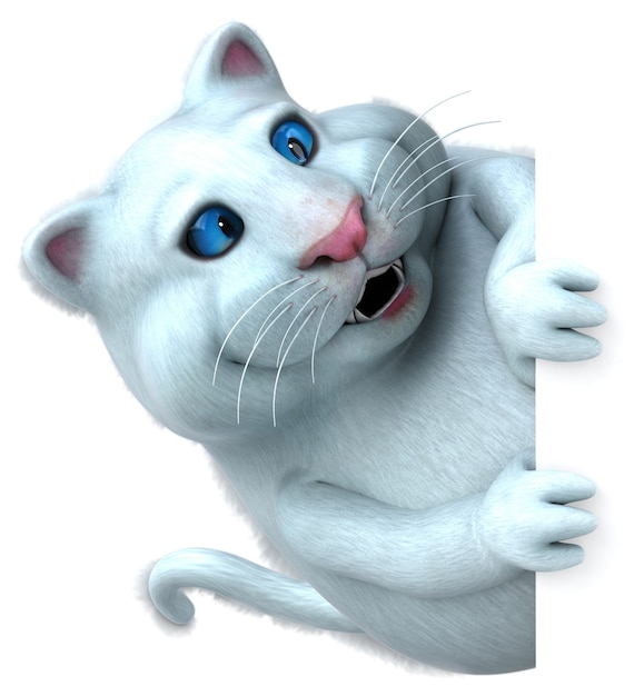 Gatto divertente - Illustrazione 3D