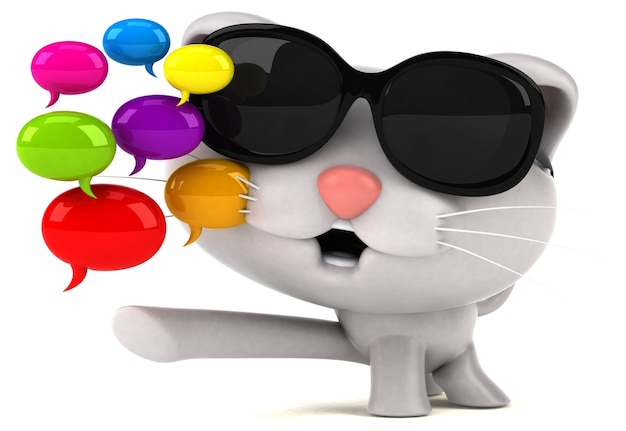 Gatto divertente - Illustrazione 3D