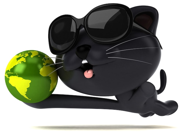 Gatto divertente - Illustrazione 3D