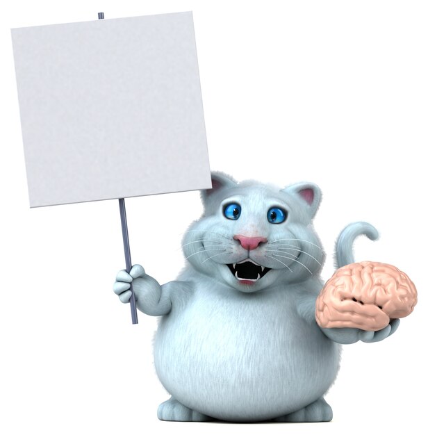 Gatto divertente - Illustrazione 3D