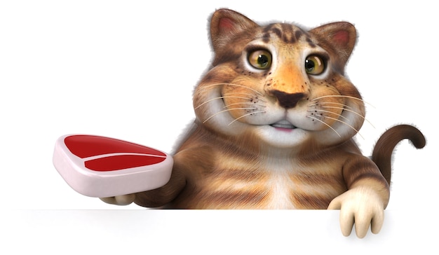 Gatto divertente - Illustrazione 3D