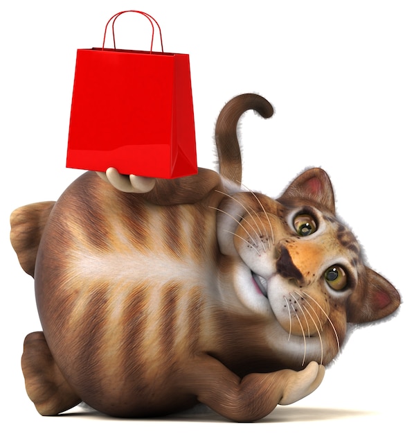 Gatto divertente - Illustrazione 3D