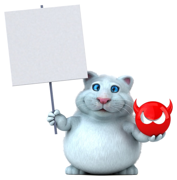 Foto gatto divertente - illustrazione 3d