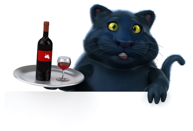 Gatto divertente - Illustrazione 3D