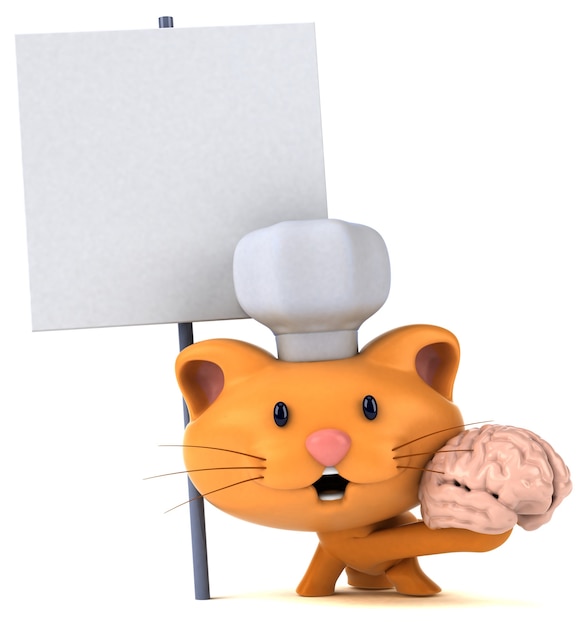 Gatto divertente - Illustrazione 3D