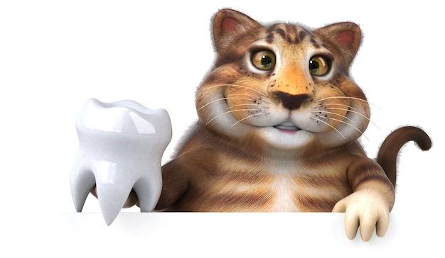 Gatto divertente - Illustrazione 3D