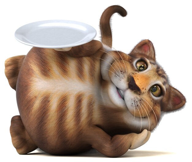 Gatto divertente - Illustrazione 3D