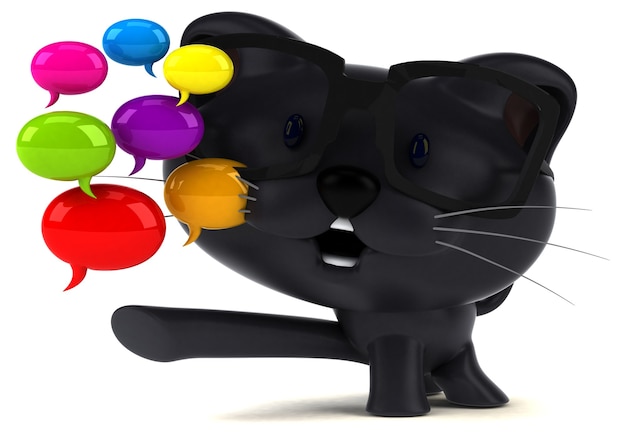 Gatto divertente - Illustrazione 3D