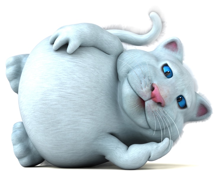 Foto gatto divertente - illustrazione 3d