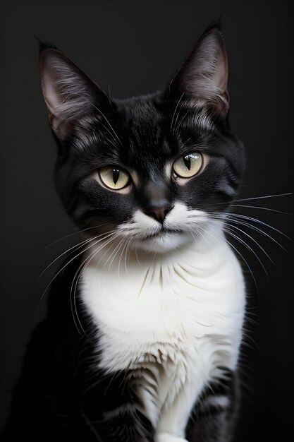 Gatto elegante su uno sfondo nero