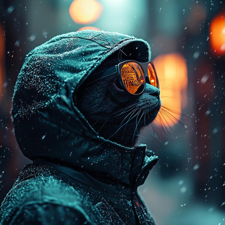 Foto gatto figo con gli occhiali da sole