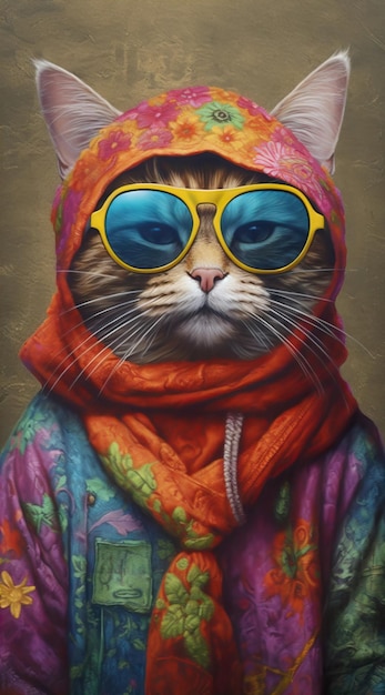 gatto hippie