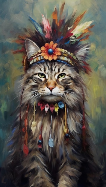 gatto hippie