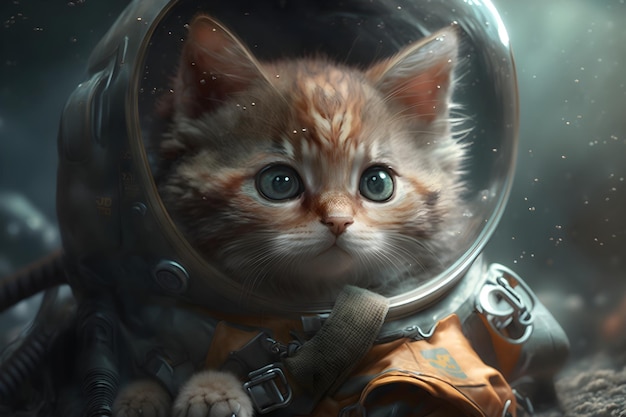 Gatto in tuta da astronauta