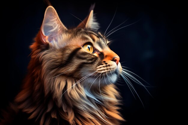 Gatto Maine Coon Ritratto di un gatto generato dall'intelligenza artificiale