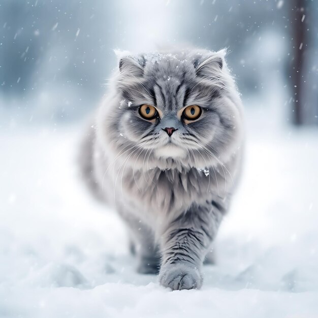 gatto nella neve