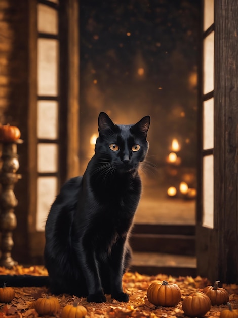 Gatto nero halloween