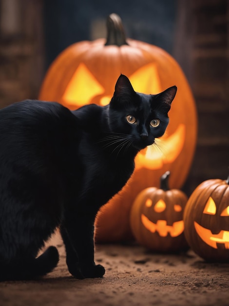 Gatto nero halloween