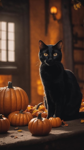 Gatto nero halloween