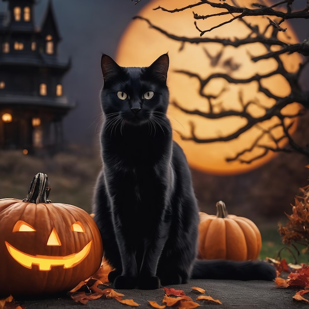 Gatto nero halloween