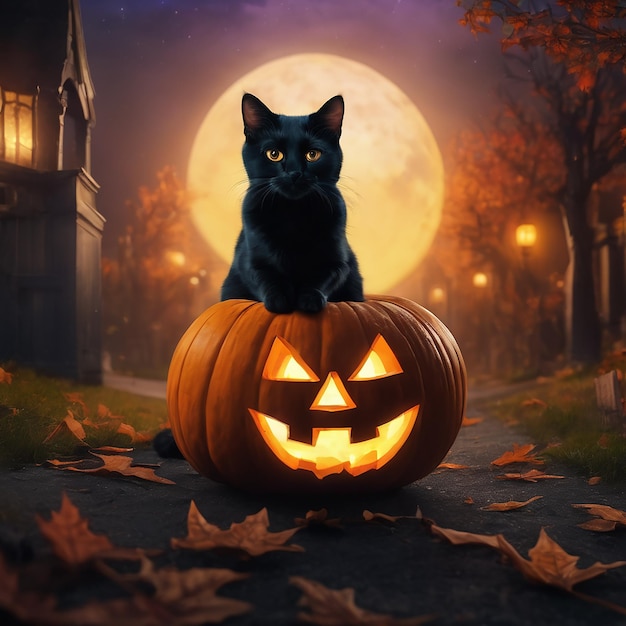 Gatto nero halloween