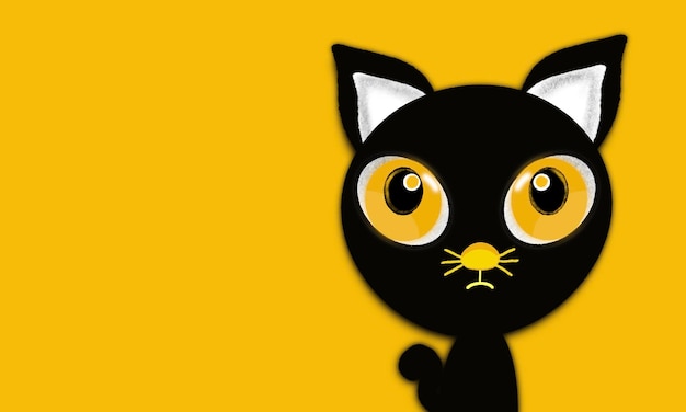 Gatto nero su sfondo giallo