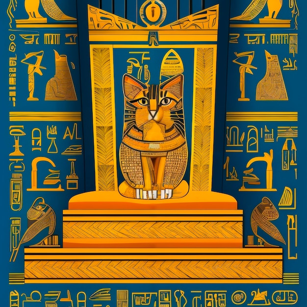 Gatto sacro dell'antico egitto illustrazione gatti che disegnano immagini di gatti gatti cartoni animati piramidi