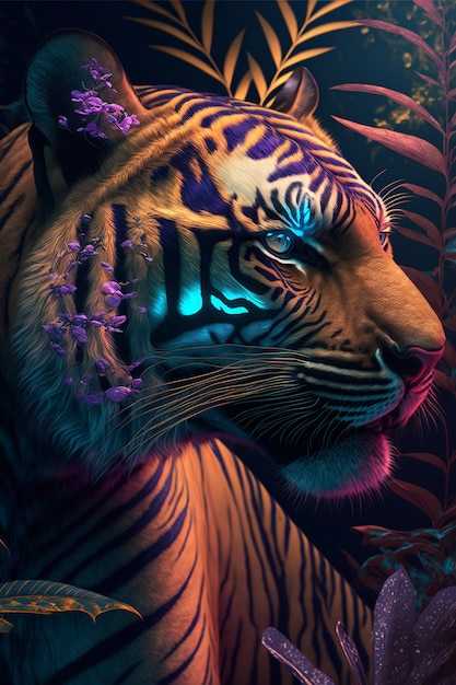 Gatto selvatico tigre, arte decorativa