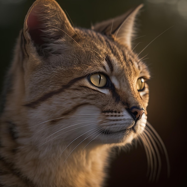 Gatto serengeti realistico su incantevole sfondo naturale all'aperto
