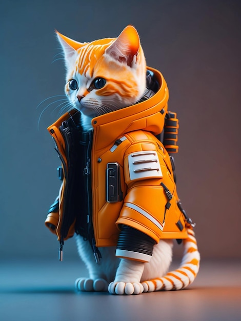 gatto soldato che indossa una giacca